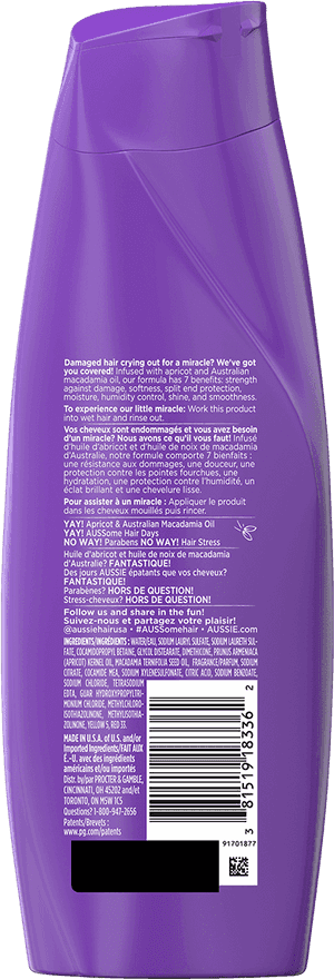 Aussie Miracle Moist Shampoo Ingredients, HD Png Download PNG image with transparent background