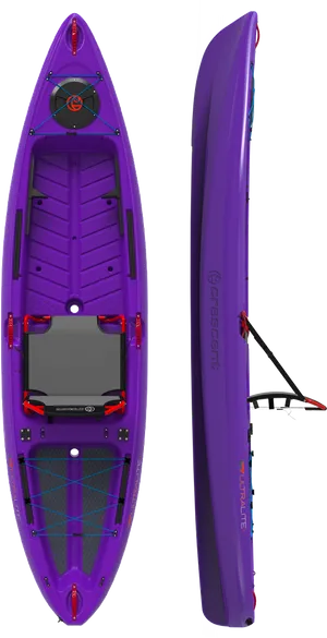 Purple Sit On Top Kayak Product View PNG Image