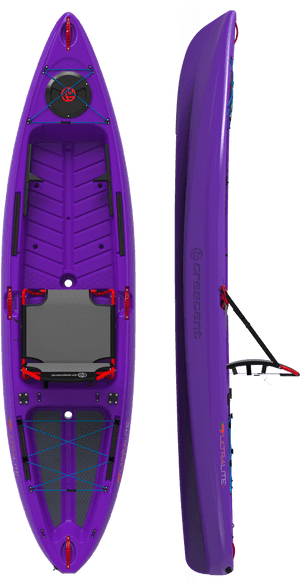 Purple Sit On Top Kayak Topand Side View PNG with transparent background