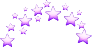 Purple Stars Cluster PNG Image