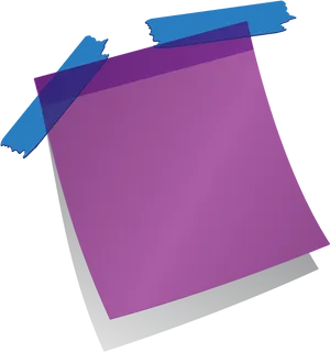 Purple Sticky Notewith Blue Tape PNG Image