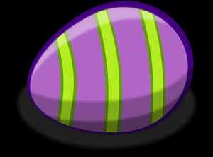 Purple Striped Easter Egg Illustration PNG image with transparent background