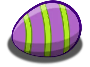 Purple Striped Easter Egg Illustration PNG Image