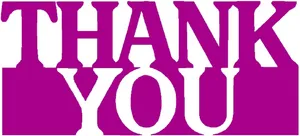 Purple Thank You Text Design PNG Image