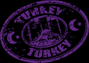 Purple Turkey Travel Stamp PNG image with transparent background