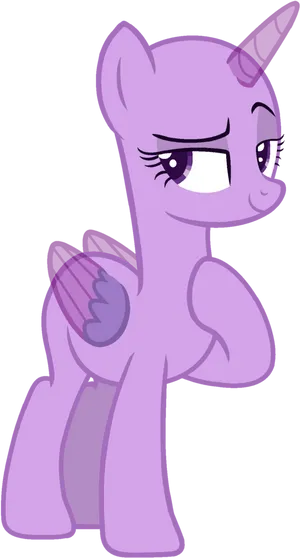 Purple Unicorn Cartoon Character PNG Image