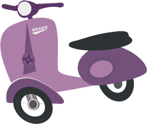 Purple Vespa Scooter - Vespa Scooter Clip Art, HD Png Download PNG image with transparent background