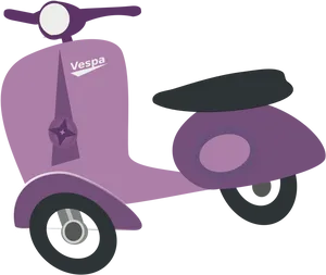 Purple Vespa Scooter Illustration PNG Image