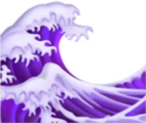 Purple Wave Emoji Art PNG Image