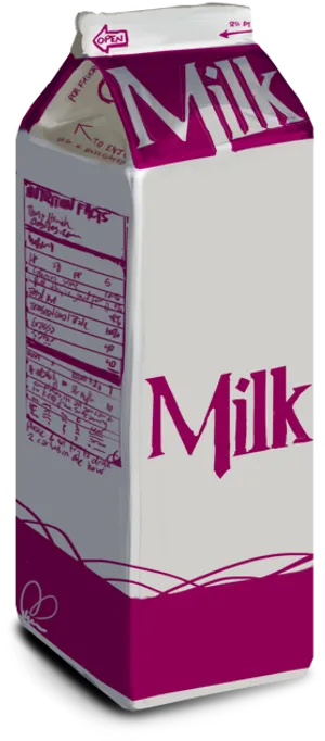 Purple White Milk Carton PNG Image