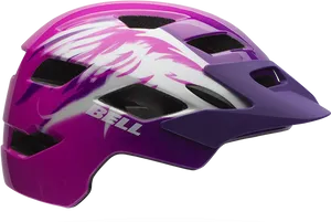 Purple White Mountain Bike Helmet PNG Image