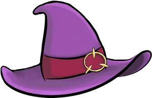 Purple Witch Hat Cartoon PNG Image