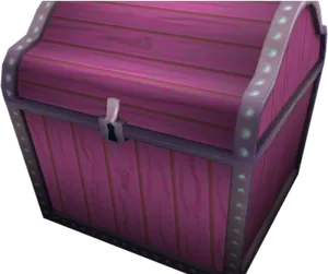 Purple Wooden Treasure Chest PNG Image