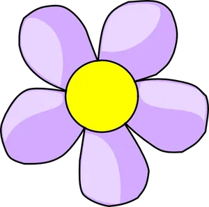 Purple Yellow Cartoon Flower PNG Image