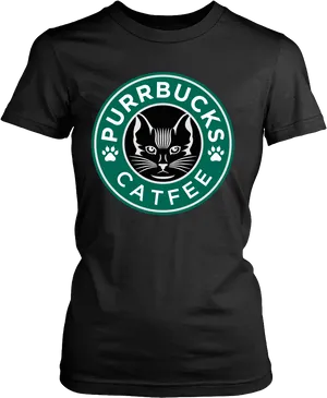 Purrbucks Catfee T Shirt Design PNG Image