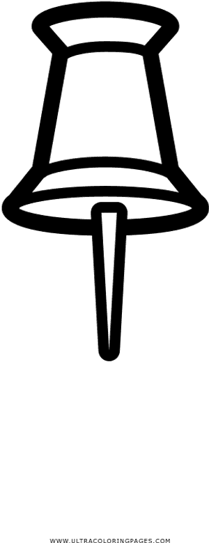 Push Pin Coloring Page - Pin Coloring Page, HD Png Download PNG