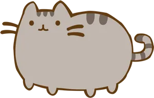 Pusheen Cat Cartoon Illustration PNG Image