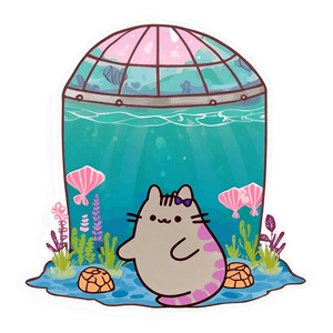 Pusheen Mermaid Adventure PNG 06112024 PNG image with transparent background