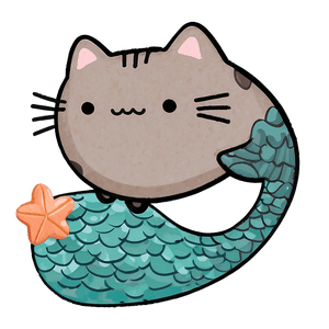 Pusheen Mermaid Adventure PNG emt PNG image with transparent background