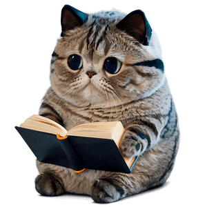 Pusheen Reading Book PNG 10 PNG image with transparent background