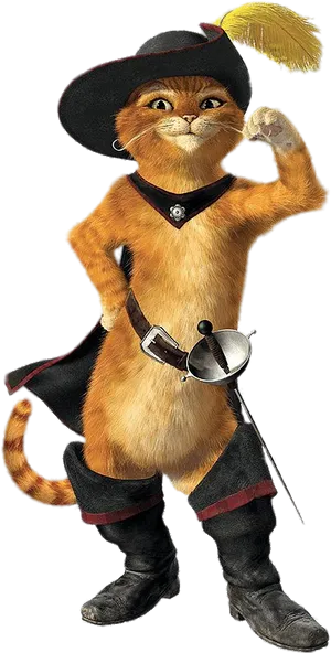 Puss In Boots Character Pose PNG Image