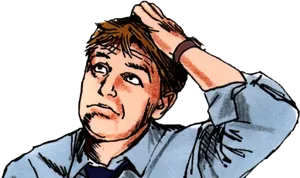 Puzzled Man Sketch PNG Image