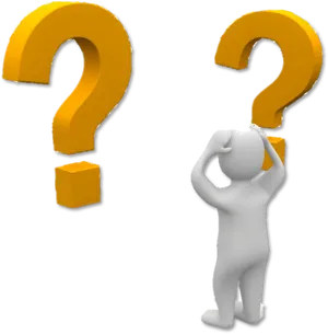 Puzzled Person Question Marks PNG Image