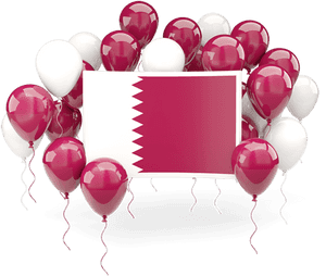Square Flag With Balloons - Qatar Balloons Flag Png, Transparent Png PNG image with transparent background