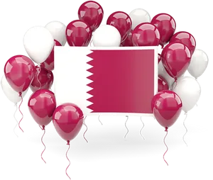 Qatar Flag Celebration Balloons PNG Image