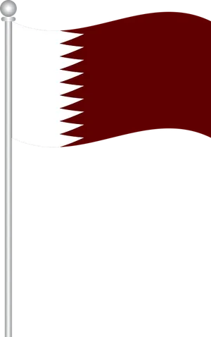 Qatar National Flag Waving PNG Image