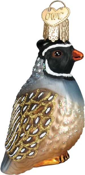 Quail Christmas Ornament PNG Image