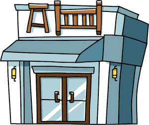 Quaint Animated Storefront PNG image with transparent background