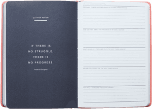 Quarter Review Planner Open Page PNG image with transparent background