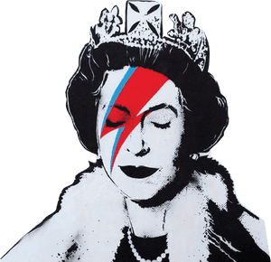 Queen As Ziggy Stardust , Png Download - Banksy Print Of The Queen, Transparent Png PNG image with transparent background