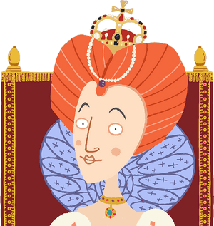 Queen Elizabeth Sat In Her Throne - Cartoon Queen Elizabeth 1, HD Png Download PNG image with transparent background