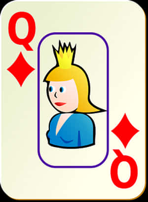 Queenof Diamonds Playing Card PNG image with transparent background