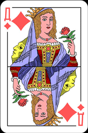 Queenof Diamonds Playing Card PNG image with transparent background