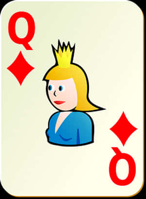 Queenof Diamonds Playing Card PNG image with transparent background