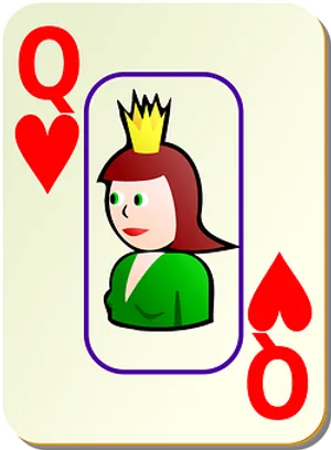 Queenof Hearts Playing Card PNG Image