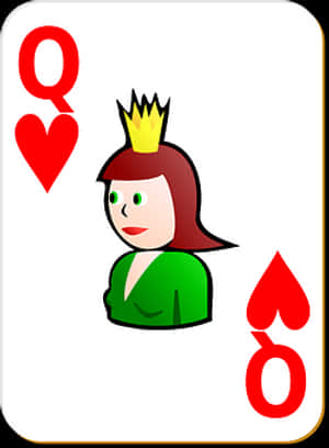 Queenof Hearts Playing Card PNG with transparent background