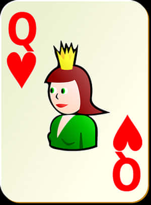 Queenof Hearts Playing Card PNG with transparent background
