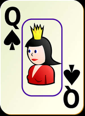 Queenof Spades Playing Card PNG with transparent background