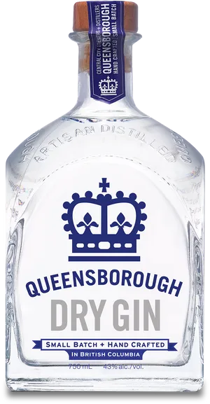 Queensborough Dry Gin Bottle PNG Image