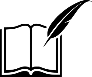 Quill_and_ Open_ Book_ Icon PNG Image