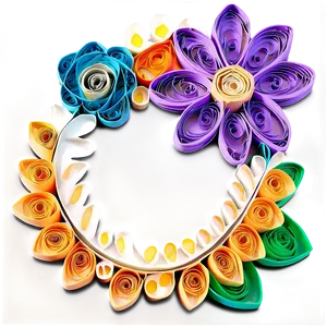 Quilled Rolled Flower Design Png Jju PNG Image