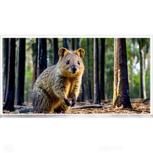 Quokka In Forest Setting Png Hdc PNG Image