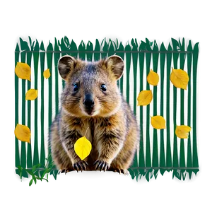 Quokka With Leaves Background Png 06242024 PNG Image