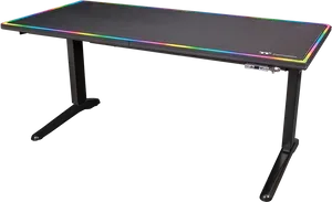 R G B Gaming Deskwith L E D Lights PNG Image