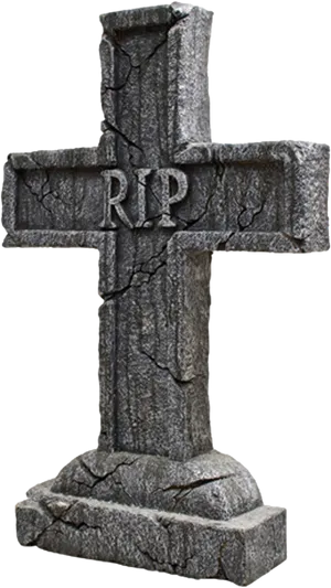 R I P Cross Tombstone PNG Image