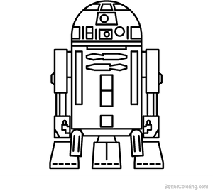 R2d2 Coloring Page Clipart , Png Download - Line Art, Transparent Png PNG